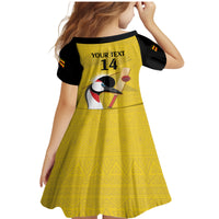 Custom Uganda Cricket Family Matching Mermaid Dress and Hawaiian Shirt Ugandan Grey Crowned Crane - Wonder Print Shop