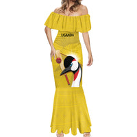 Custom Uganda Cricket Mermaid Dress Ugandan Grey Crowned Crane - Wonder Print Shop