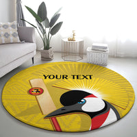 Custom Uganda Cricket Round Carpet Ugandan Grey Crowned Crane