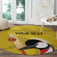 Custom Uganda Cricket Round Carpet Ugandan Grey Crowned Crane