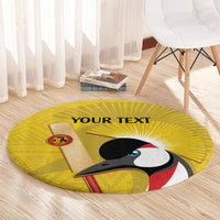 Custom Uganda Cricket Round Carpet Ugandan Grey Crowned Crane