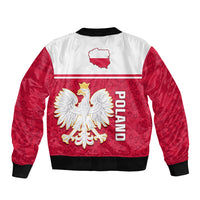 Poland Bomber Jacket Polska Coat Of Arms With Folk Pattern - Wonder Print Shop