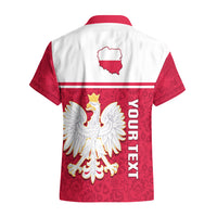 Personalised Poland Hawaiian Shirt Polska Coat Of Arms With Folk Pattern - Wonder Print Shop