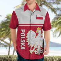 Personalised Poland Hawaiian Shirt Polska Coat Of Arms With Folk Pattern - Wonder Print Shop