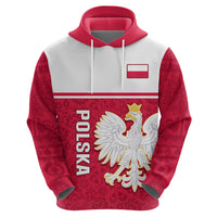 Personalised Poland Hoodie Polska Coat Of Arms With Folk Pattern - Wonder Print Shop
