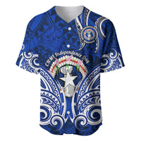 Personalised Independence Day CNMI Baseball Jersey Northern Mariana Islands Tribal Tattoo Pattern - Wonder Print Shop