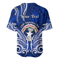 Personalised Independence Day CNMI Baseball Jersey Northern Mariana Islands Tribal Tattoo Pattern - Wonder Print Shop