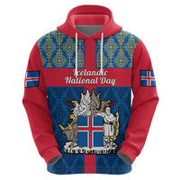17 June Iceland National Day Hoodie Icelandic Folk Pattern - Wonder Print Shop