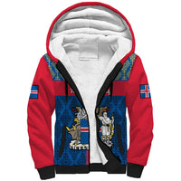 17 June Iceland National Day Sherpa Hoodie Icelandic Folk Pattern - Wonder Print Shop