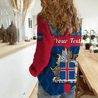 Personalised 17 June Iceland National Day Women Casual Shirt Icelandic Folk Pattern - Wonder Print Shop