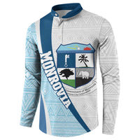 Liberia Monrovia Capital Button Sweatshirt African Pattern Curves Style