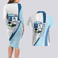 Liberia Monrovia Capital Couples Matching Long Sleeve Bodycon Dress and Hawaiian Shirt African Pattern Curves Style