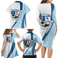 Liberia Monrovia Capital Family Matching Long Sleeve Bodycon Dress and Hawaiian Shirt African Pattern Curves Style