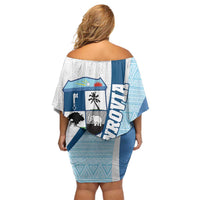 Liberia Monrovia Capital Family Matching Off Shoulder Short Dress and Hawaiian Shirt African Pattern Curves Style