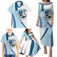 Liberia Monrovia Capital Family Matching Puletasi and Hawaiian Shirt African Pattern Curves Style