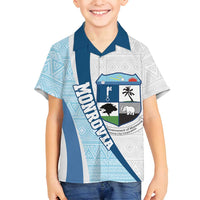 Liberia Monrovia Capital Family Matching Puletasi and Hawaiian Shirt African Pattern Curves Style