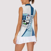 Liberia Monrovia Capital Women Sleeveless Polo Shirt African Pattern Curves Style