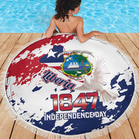 Liberia 1847 Independence Day Beach Blanket Coat Of Arms Grunge Style