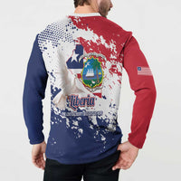 Liberia 1847 Independence Day Button Sweatshirt Coat Of Arms Grunge Style