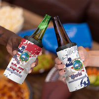 Liberia 1847 Independence Day 4 in 1 Can Cooler Tumbler Coat Of Arms Grunge Style