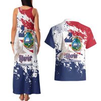 Liberia 1847 Independence Day Couples Matching Tank Maxi Dress and Hawaiian Shirt Coat Of Arms Grunge Style