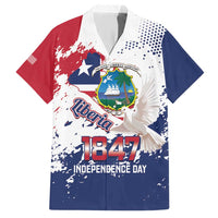Liberia 1847 Independence Day Family Matching Short Sleeve Bodycon Dress and Hawaiian Shirt Coat Of Arms Grunge Style