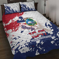Liberia 1847 Independence Day Quilt Bed Set Coat Of Arms Grunge Style