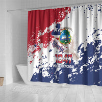 Liberia 1847 Independence Day Shower Curtain Coat Of Arms Grunge Style