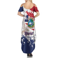 Liberia 1847 Independence Day Summer Maxi Dress Coat Of Arms Grunge Style