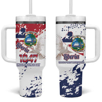 Liberia 1847 Independence Day Tumbler With Handle Coat Of Arms Grunge Style