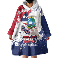Liberia 1847 Independence Day Wearable Blanket Hoodie Coat Of Arms Grunge Style