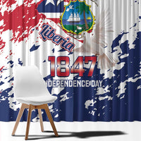 Liberia 1847 Independence Day Window Curtain Coat Of Arms Grunge Style