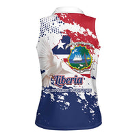 Liberia 1847 Independence Day Women Sleeveless Polo Shirt Coat Of Arms Grunge Style