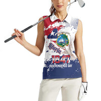 Liberia 1847 Independence Day Women Sleeveless Polo Shirt Coat Of Arms Grunge Style