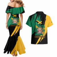 Jamaica Independence Day Couples Matching Mermaid Dress and Hawaiian Shirt One People One Nation