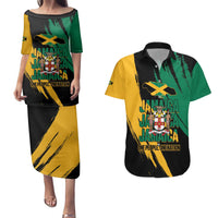 Jamaica Independence Day Couples Matching Puletasi and Hawaiian Shirt One People One Nation
