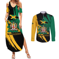Jamaica Independence Day Couples Matching Summer Maxi Dress and Long Sleeve Button Shirt One People One Nation