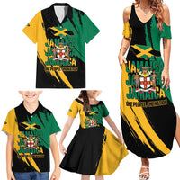 Jamaica Independence Day Family Matching Summer Maxi Dress and Hawaiian Shirt One People One Nation