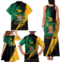 Jamaica Independence Day Family Matching Tank Maxi Dress and Hawaiian Shirt One People One Nation