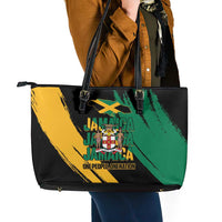 Jamaica Independence Day Leather Tote Bag One People One Nation