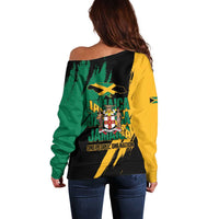 Jamaica Independence Day Off Shoulder Sweater One People One Nation