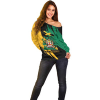 Jamaica Independence Day Off Shoulder Sweater One People One Nation