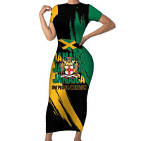 Jamaica Independence Day Short Sleeve Bodycon Dress One People One Nation