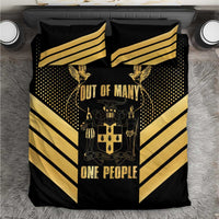 Jamaica Independence Day Bedding Set Out Of Many One People Gold Color