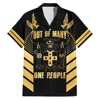 Jamaica Independence Day Family Matching Mermaid Dress and Hawaiian Shirt Out Of Many One People Gold Color