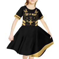 Jamaica Independence Day Kid Short Sleeve Dress Out Of Many One People Gold Color