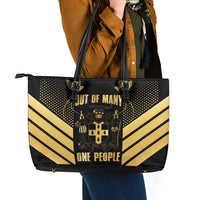 Jamaica Independence Day Leather Tote Bag Out Of Many One People Gold Color