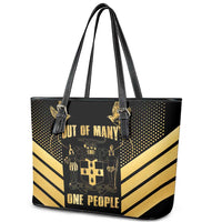 Jamaica Independence Day Leather Tote Bag Out Of Many One People Gold Color
