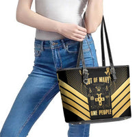 Jamaica Independence Day Leather Tote Bag Out Of Many One People Gold Color