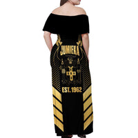 Jamaica Independence Day Off Shoulder Maxi Dress Out Of Many One People Gold Color